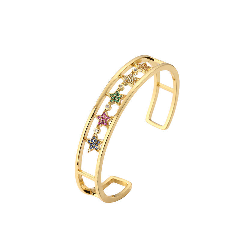 Brazalete de cobre de serpiente de circón de micro insultos al por mayor